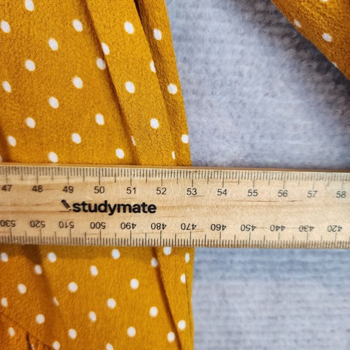 Mister Zimi Dress Womens Size 12 Elsa In Tuscan Spot Mustard Yellow Polka Dot - Picture 6 of 11