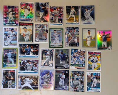 Los Angeles Dodgers 25 Card Lot Rookies/Color/Inserts Topps Bowman 2017-2023