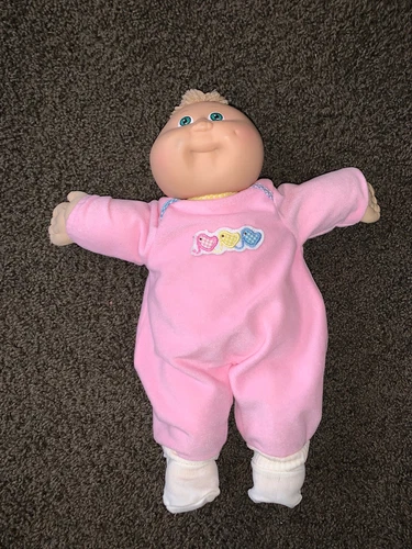 Vtg Cabbage Patch Kids Doll Coleco 80’s Dimple Preemie Blonde Tuft, Green Eyes