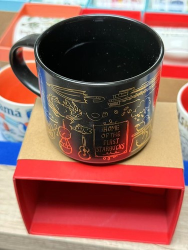 Taza Starbucks Pike Place Been There serie de Navidad color negro dorado con caja - Imagen 3 de 4