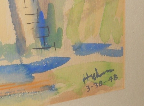 Hickman BUNGALOW Original Watercolor, 1948, Framed 18 x 24 - Picture 6 of 8