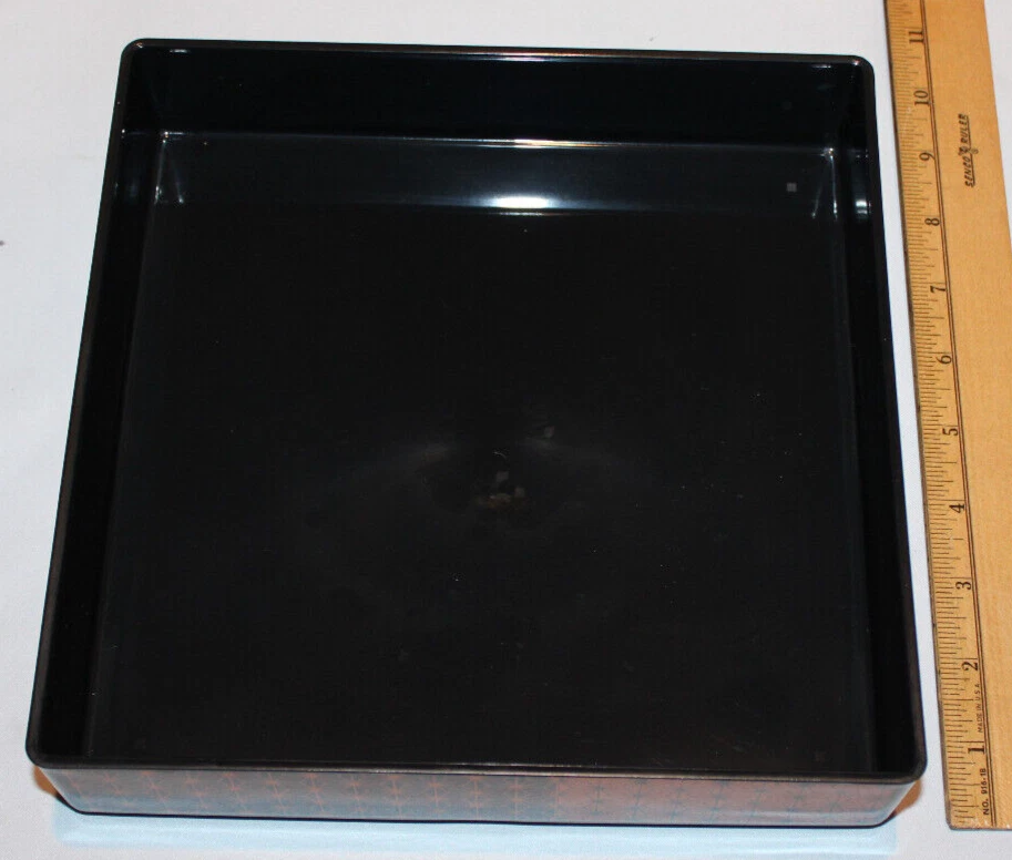 Caja Bento japonesa de plástico de colección con inserto contenedor de 3 piezas oro negro y naranja Foto 2 de 4