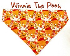 Winnie The Pooh Dog Bandana, Over the Collar dog bandana, Dog collar bandana 