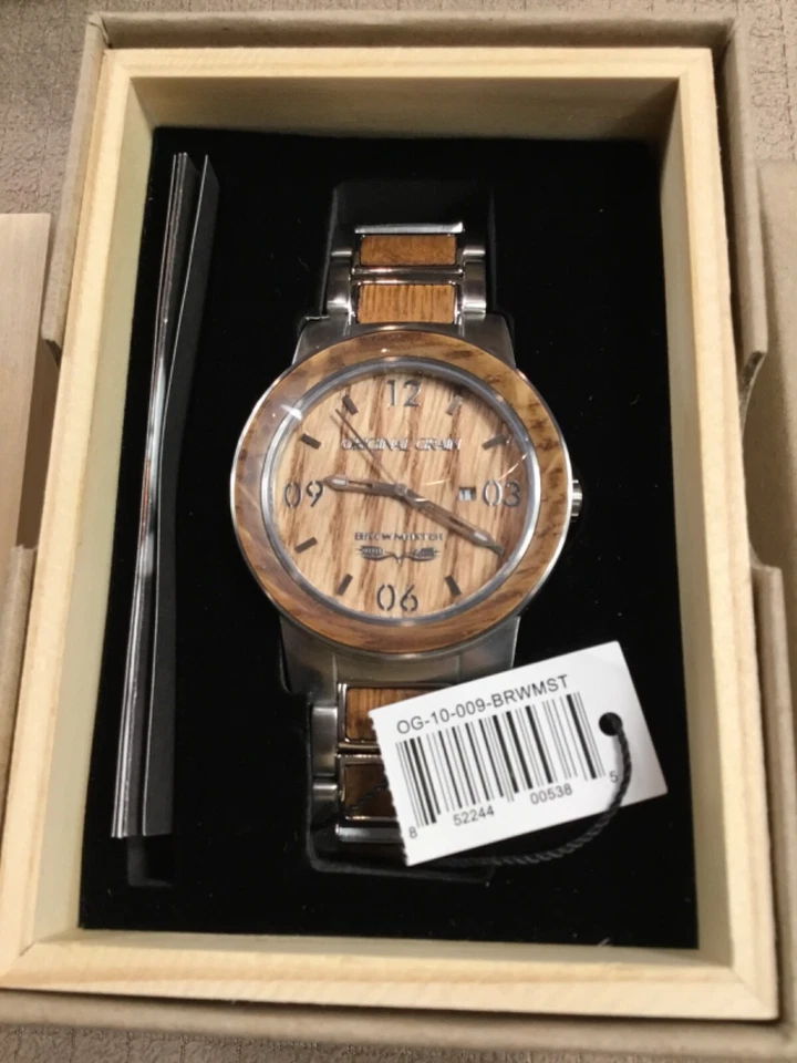 Original Grain The Brewmaster Barrel German Oak Mens Watch OG-10-003-BRWMST - Image 2 of 4