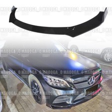 For 2015-2018 Mercedes W205 C-class Gloss Black Front Bumper Body Kit Lip