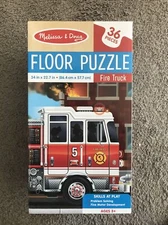 Melissa & Doug Fire Truck 36 PC Floor Puzzle 34in x 22.7in Ages 3+ NEW SEALED
