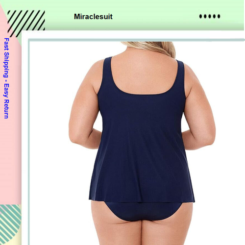 Miraclesuit Womens Illusionists Ursula Underwire Tankini Top, Midnight Blue, 18 - Picture 3 of 3
