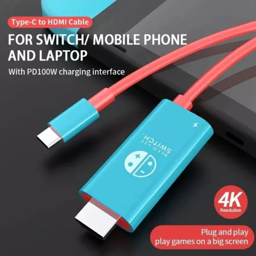 Nintendo Switch Portable 100W 4K Docking Station TYPE-C Hub with HDMI Hub Cable - Picture 1 of 12