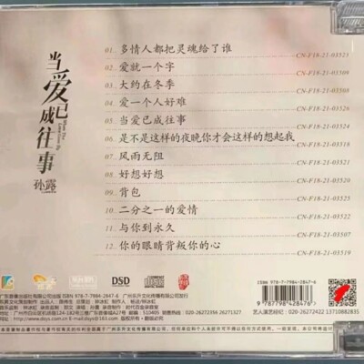 1CD Chinese pop music CDs album Sun lu music songs 孙露cd 当