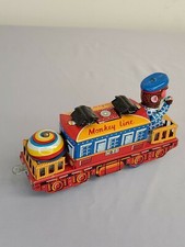 Vintage Monkey Line Tin Toy With Driver Made in Japan B38