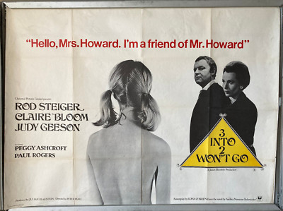 Cinema Poster: 3 INTO 2 WON'T GO 1969 (Quad) Rod Steiger Claire Bloom Judy Geeso