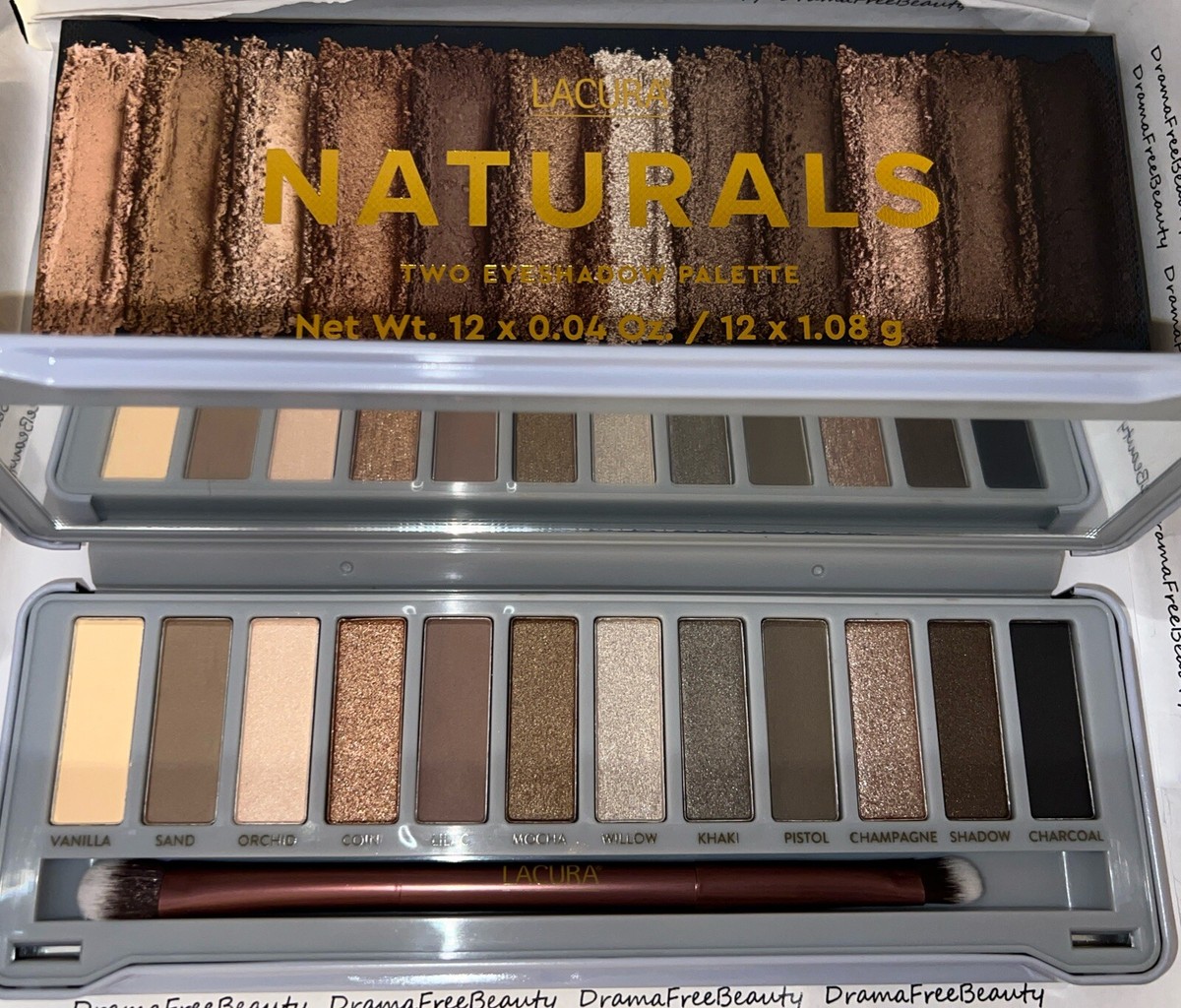 Lacura Naturals ~TWO~ 12 Warm/Cool Matte Shimmer Eyeshadow Palette