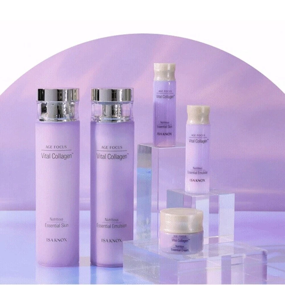 Isa Knox Age Focus Vital Collagen Skin Care Set Toner Emulsion Lotion K-Beauty — 第 2/4 张图片