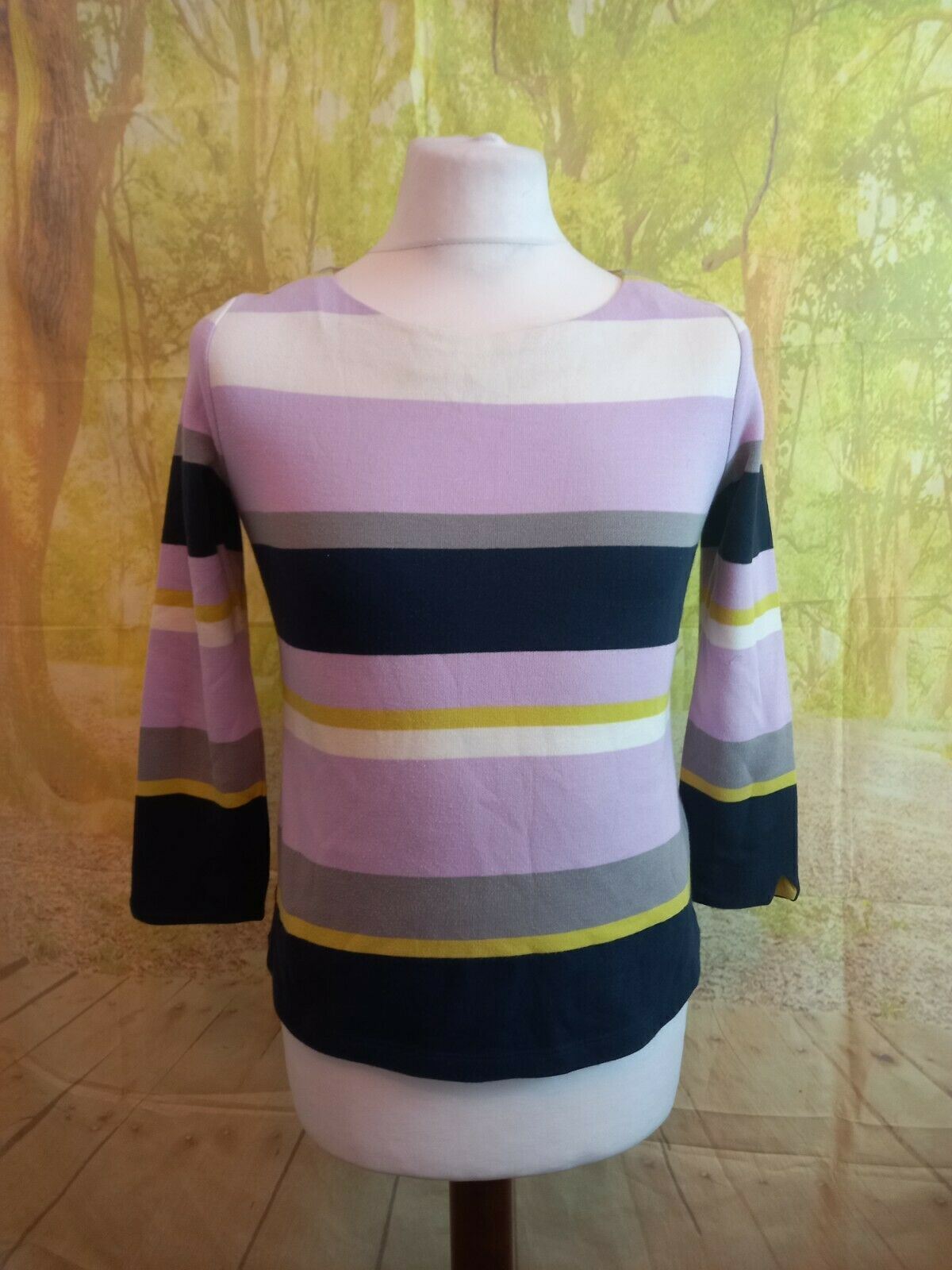 White Stuff multicoloured polyester cotton stripe… - image 1
