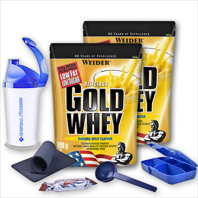 ++ 2 x Weider Delicious Gold Whey Protein 500g Beutel + BONUS ++