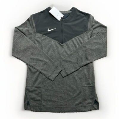 NIKE Dri-Fit 1/4 Zip Pullover Sweatshirt Stretch Football Top DJ5131-060 Men s S