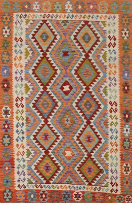 Dual-Sided Kilim Kelim Rugs Flatweave Wool Carpet 6x9 ft