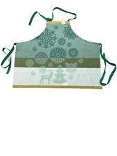 Le Jacquard Francais Apron 100 Cotton Lumieres D'Etoiles - Green 31 x 38 NWT