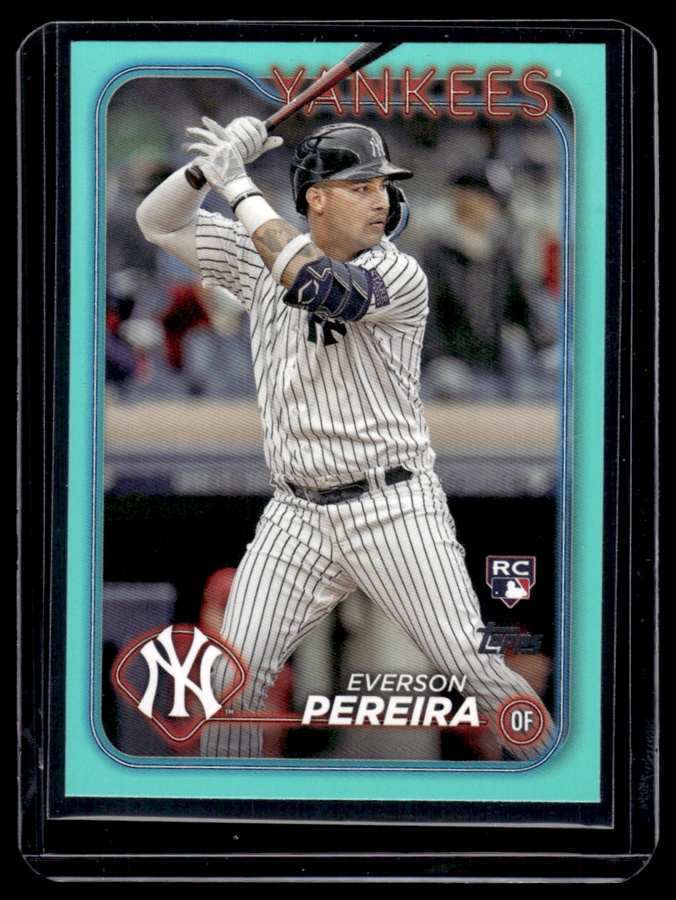 2024 Topps Aqua Var, (Fanatics only) Everson Pereira RC New York Yankees #461