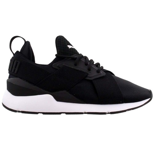 puma muse satin black trainers