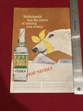 Wolfschmidt’s Vodka With The Famous Wolfhound 1959 Print Ad