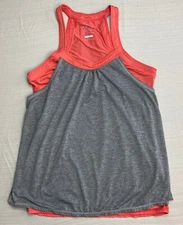 Reva Womens Active Top Size Medium Gray Pink Athletic Gym Shirt