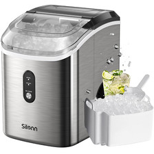 Nugget Ice Maker Countertop, Chewable Pellet Ice Machine with Self-Cleanin Func