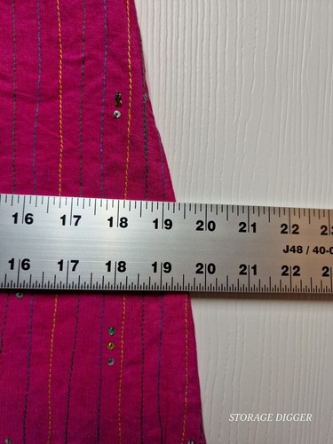 Tunica donna indiana multicolore paillettes ricamate abbigliamento etnico taglia 40 - Foto 11 di 12