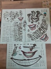 Joker Skull Temporary Tattoos Cosplay Costume Halloween