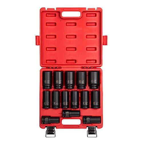 SUNEX TOOLS 4638, 3/4 Inch Drive Deep Impact Socket Set, 14-Piece, SAE, 3/4