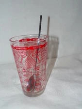 Vintage Cocktail Drink Maker Glass w/ Stir Manhattan Bacardi Martini [fa55]