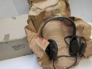 Vietnam Era US Radio Headset H-113/U 1970 Can Be Used w/ M1 Helmet or Tanker CVC