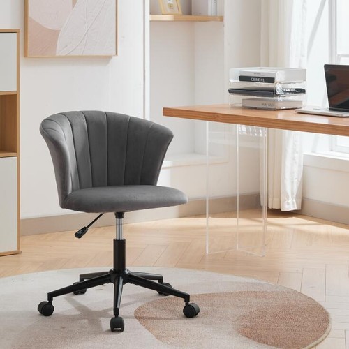 Home Office Chair,Velvet Fabric Swivel Flower Shape Computer Desk Chair for Home