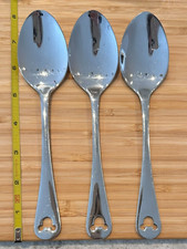 3 Disney Mickey Mouse Stainless 18/8 Flatware Pierced SOUP/PLACE SPOON 7 1/2"