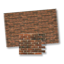 Dollhouse Miniature  Dk Red Brick Wall Materi...