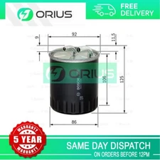 Fuel Filter Orius Fits Mercedes Chrysler Mitsubishi Smart + Other Models