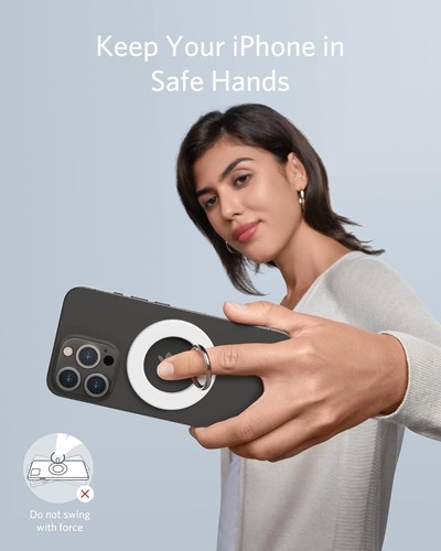 Anker Magnetyczny uchwyt na telefon do iPhone 13/12 360 ° Obrotowy pierścień na palec Uchwyt Stojak - Zdjęcie 3 z 6