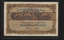 Ludwigshafen am Rhein 500 milionów marek BASF MM: W9-g Notgeld (649-E