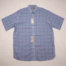 Daniel Cremieux Men's Short-Sleeve Shirt XL Blue White Check Signature NWT 85