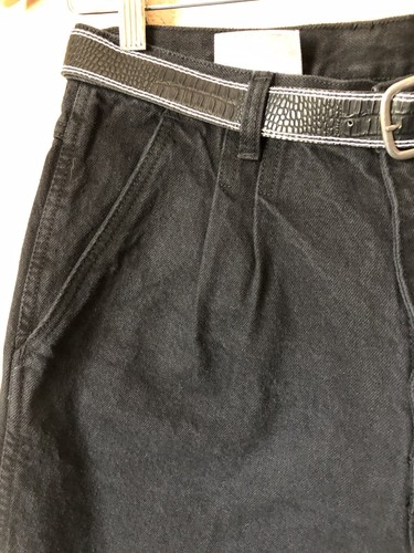 NWT Vintage High 31” Waist Belted Black Denim Bill Blass Tapered Mom Jeans 10 - Picture 4 of 10