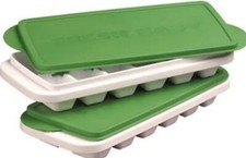 2 Baby Food Ice Tray Cubes Fresh FOOD Breast milk Storage FREEZER GREEN/WHITE