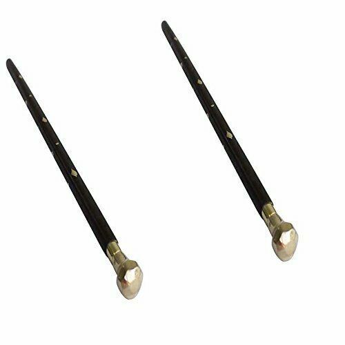 Lot of 2 Antique Style Brass Vintage Designer Handle Walking Wooden Stick Cane - Picture 2 of 4