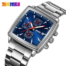 SKMEI Men's Quartz Business Casual Watch Stainless Steel Time Date Wristwatch
