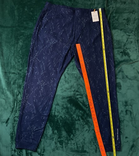 PETER MILLAR Mens LARGE Atlas Marble Performance Golf Pants Navy Blue - Picture 5 of 12