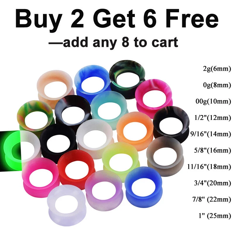 2 gauge silicone tunnels outlet