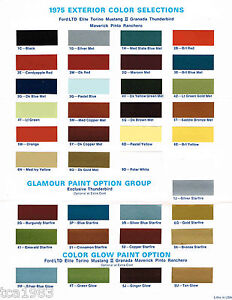 Ford Color Charts