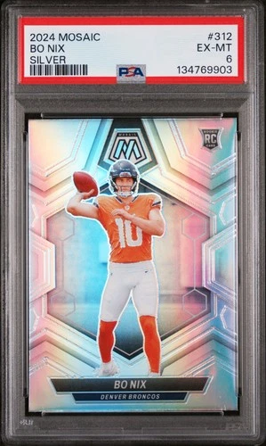 2024 PANINI MOSAIC SILVER #312 BO NIX ROOKIE RC PSA 6