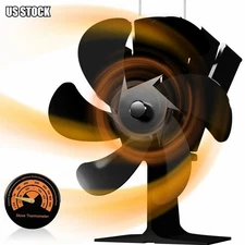 6 Blades 1400rpm Fireplace Stove Fan Heat Powered Log Wood Burner Stove Fan NEW