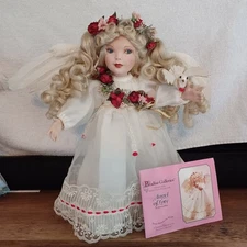 Paradise Galleries Angel Of Love Porcelain 14” Doll W/stand
