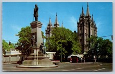 Postcard Brigham Young Monument, Salt Lake City, Utah, AA5